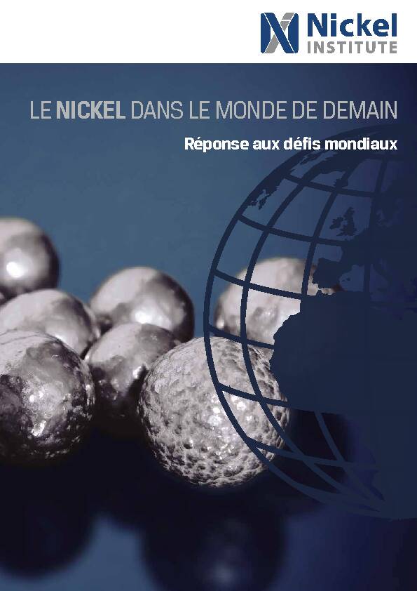 [PDF] LE Nickel dans LE mondE dE dEmain - Nickel Institute