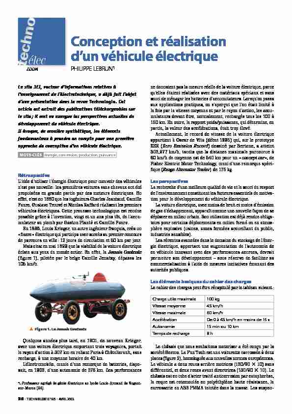 [PDF] Conception et réalisation dun véhicule électrique - Eduscol