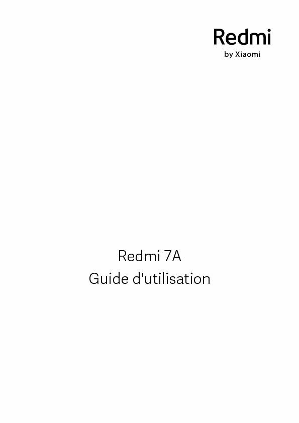 Redmi 7A Guide dutilisation - i01appmifilecom