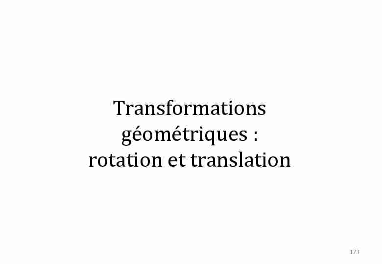 Transformations géométriques : rotation et translation