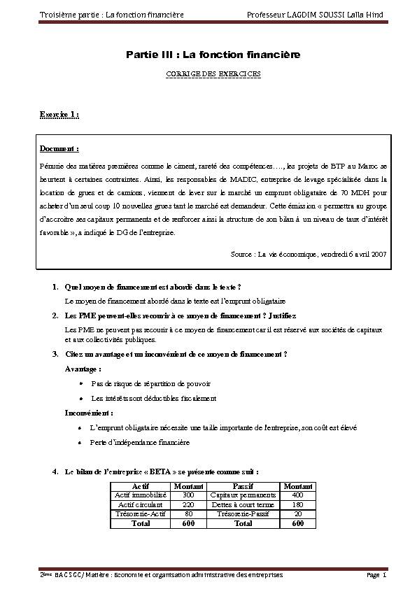 [PDF] Partie III : La fonction financière - AlloSchool