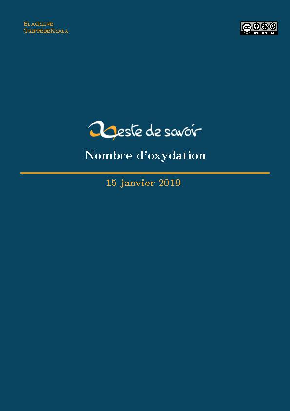 [PDF] Nombre doxydation - Zeste de Savoir