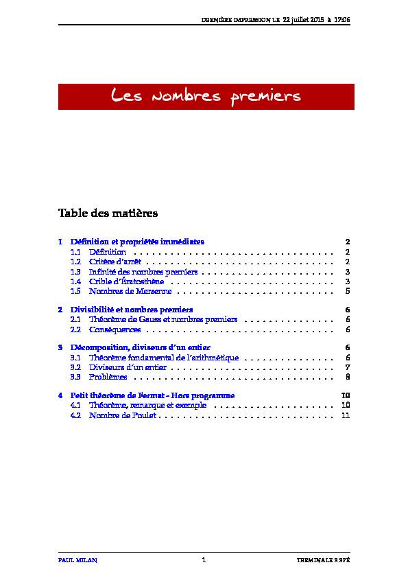 [PDF] Les nombres premiers - Lycée dAdultes