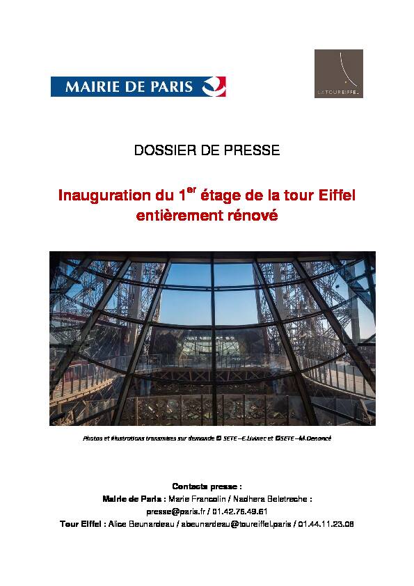 Inauguration du 1er étage de la tour Eiffel entièrement rénové