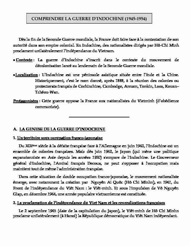 [PDF] COMPRENDRE LA GUERRE DINDOCHINE (1945-1954)