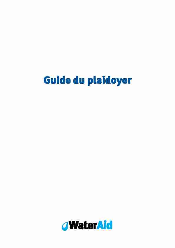 [PDF] Guide du plaidoyer - Programme Solidarité Eau