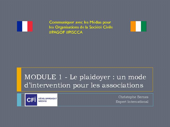 [PDF] MODULE 1 - Le plaidoyer : un mode dintervention pour les  - Pagof