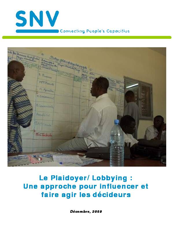 [PDF] Le Plaidoyer/Lobbying - Inter-Réseaux
