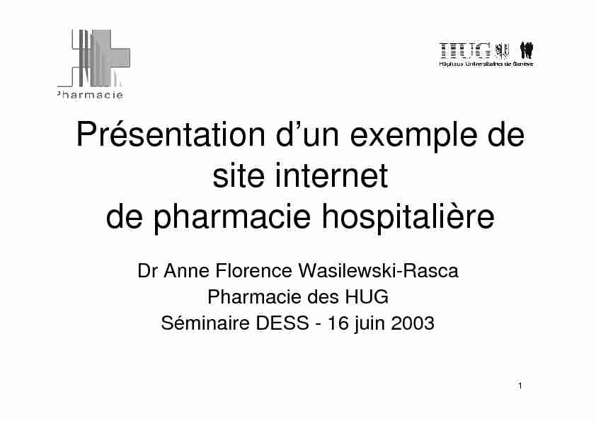 [PDF] Présentation dun exemple de site internet de pharmacie hospitalière