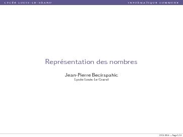 [PDF] Représentation des nombres