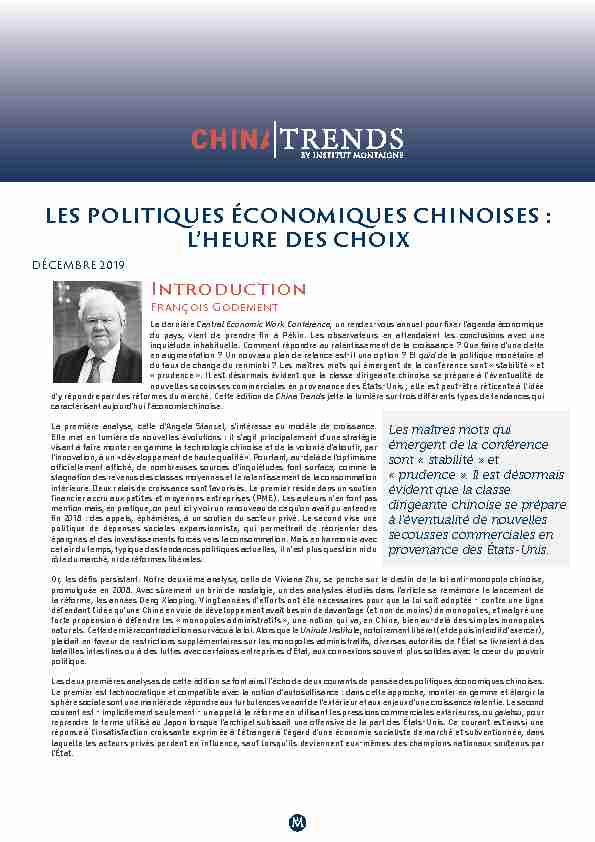 [PDF] LES POLITIQUES ÉCONOMIQUES CHINOISES - Institut Montaigne