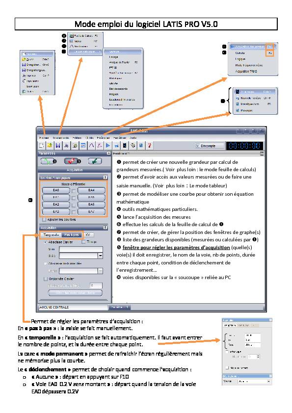 [PDF] Mode emploi du logiciel LATIS PRO V50