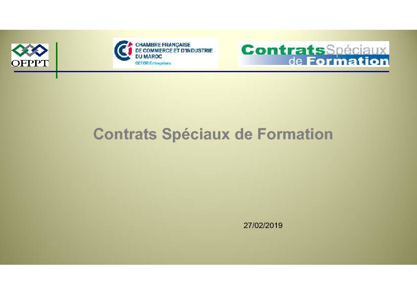 [PDF] Contrats Spéciaux de Formation - CFCIM