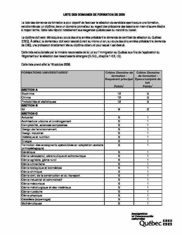 Liste Formation  PDF  Enseignement secondaire  Québec - Scribd