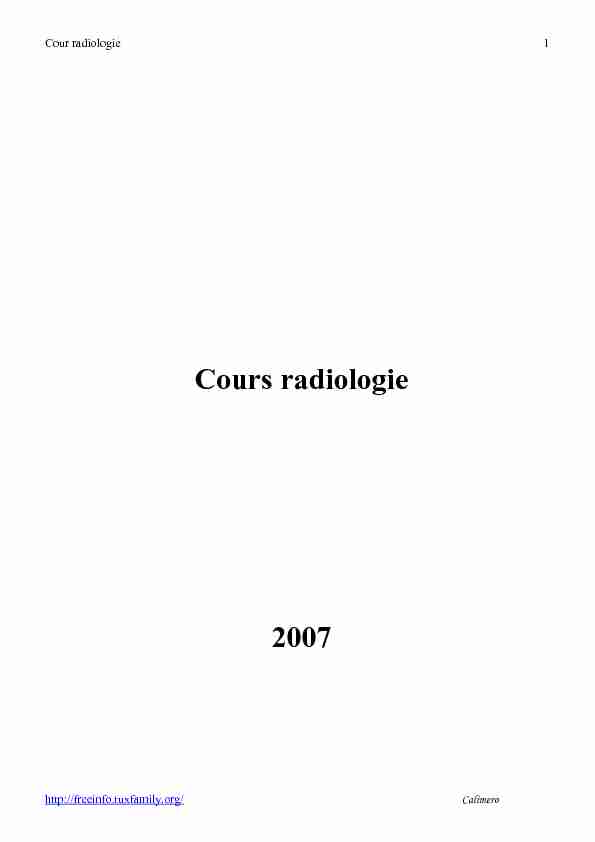 [PDF] Cours radiologie - FreeInfo - TuxFamily