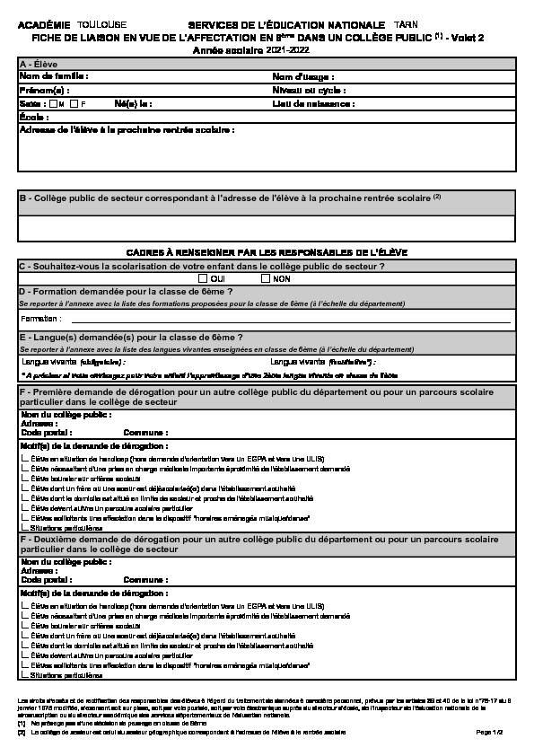 [PDF] ACADÉMIE SERVICES DE LÉDUCATION NATIONALE FICHE DE