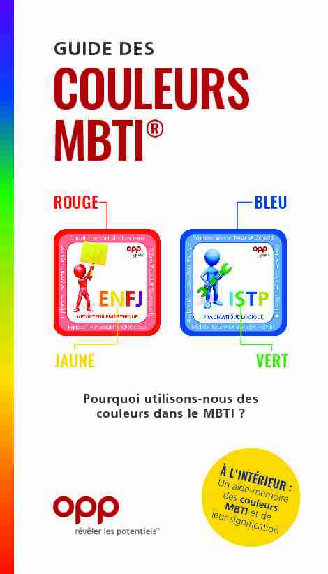 Guide des couleurs MBTI