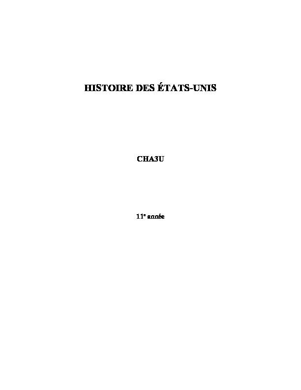 [PDF] HISTOIRE DES ÉTATS-UNIS - Le Centre franco-ontarien de