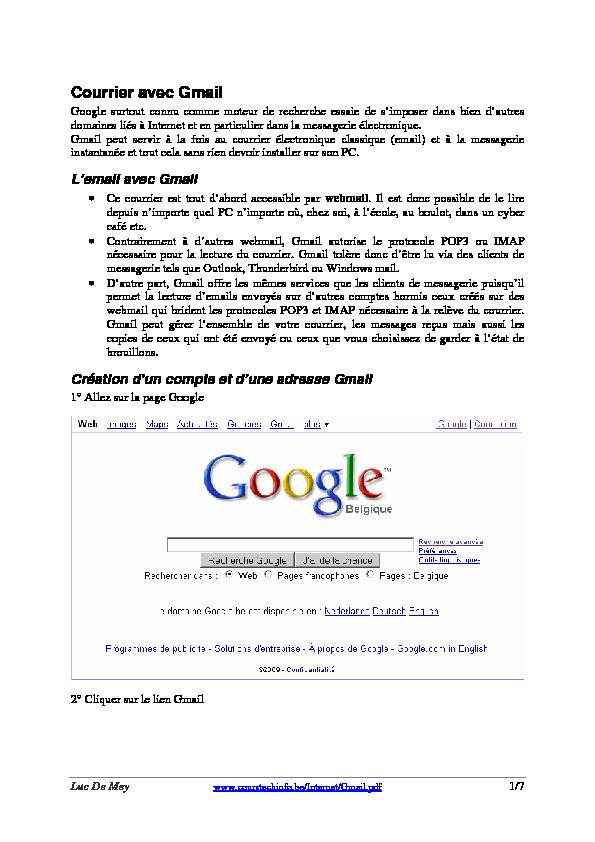 [PDF] Courrier avec Gmail - CoursTechInfo