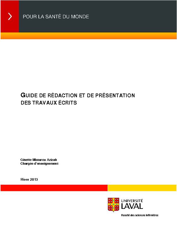 [PDF] GUIDE DE RÉDACTION ET DE PRÉSENTATION DES TRAVAUX