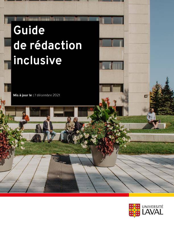 Guide de rédaction inclusive - Université Laval