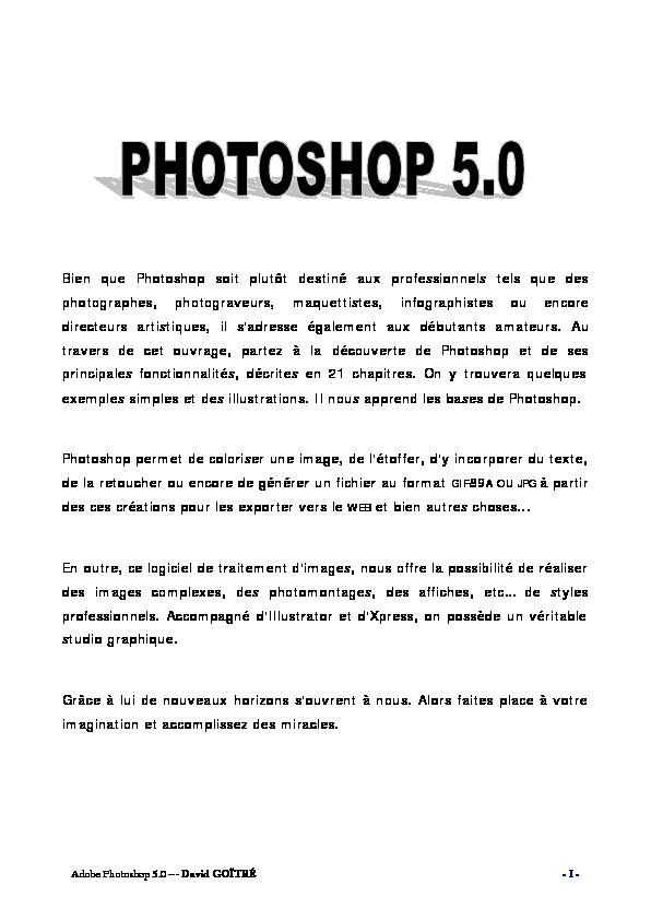 [PDF] Support de cours PHOTOSHOP