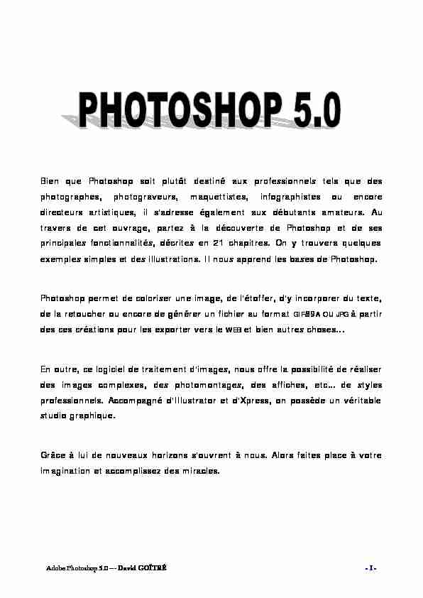 [PDF] Support de cours PHOTOSHOP