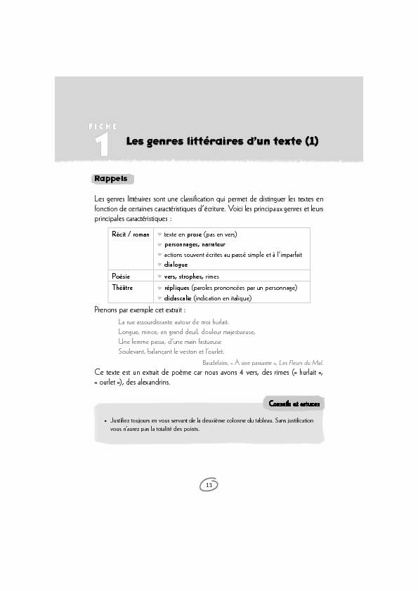 [PDF] Les genres littéraires dun texte