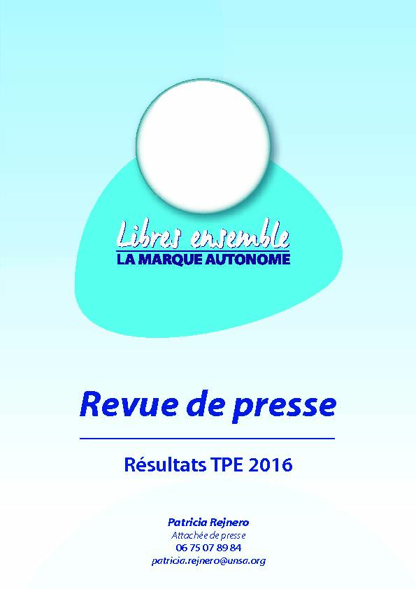 Résultats TPE 2016 - UNSA