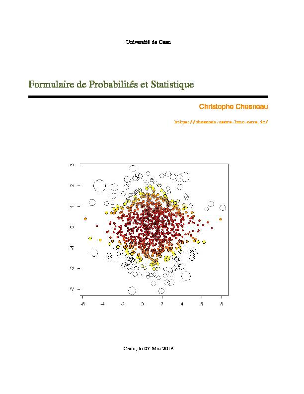 Formulaire de Probabilites et Statistique´ - CNRS