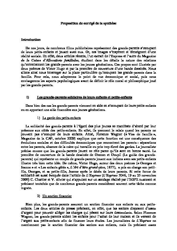 [PDF] Proposition de corrigé de la synthèse