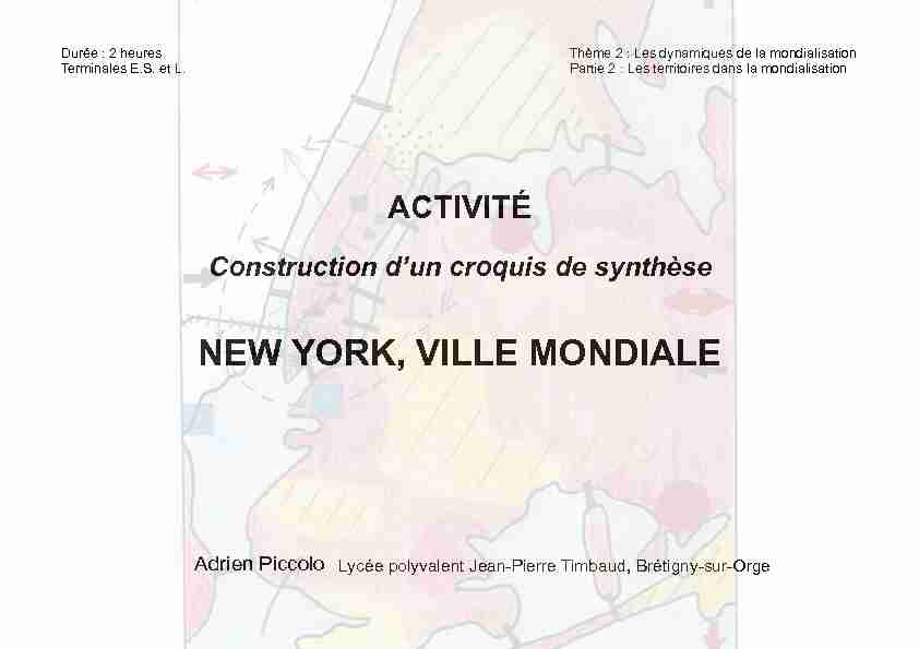 [PDF] NEW YORK, VILLE MONDIALE