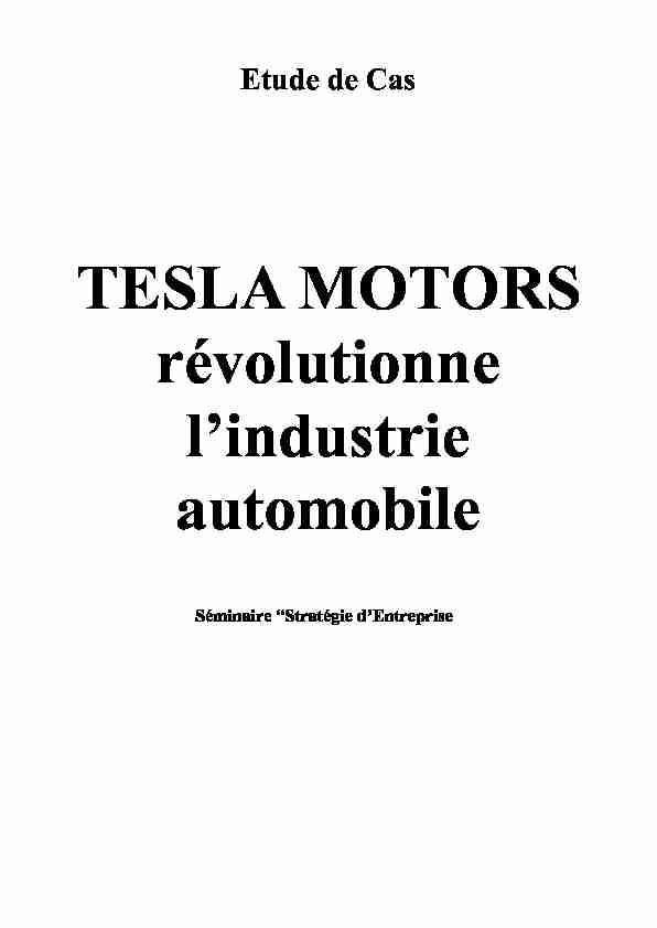 [PDF] TESLA MOTORS révolutionne lindustrie automobile - Scribbr