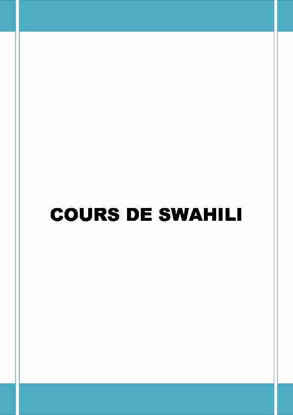 COURS DE SWAHILI - WordPresscom