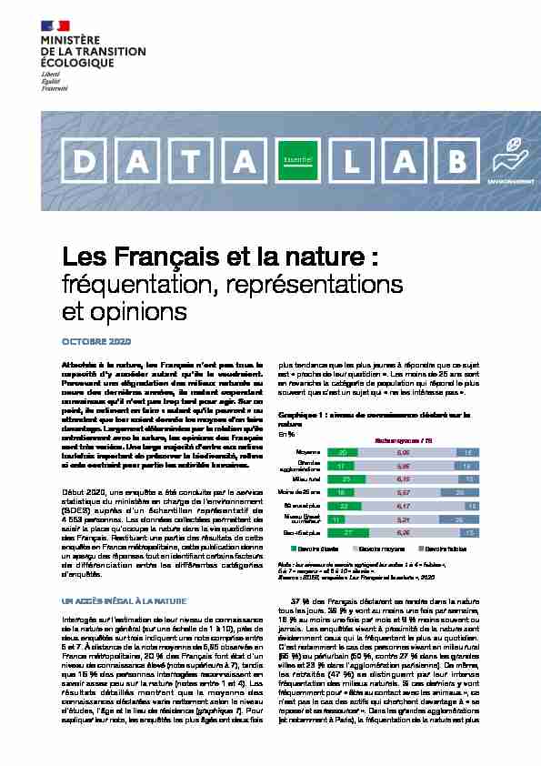 [PDF] Les Français et la nature : fréquentation représentations et opinions
