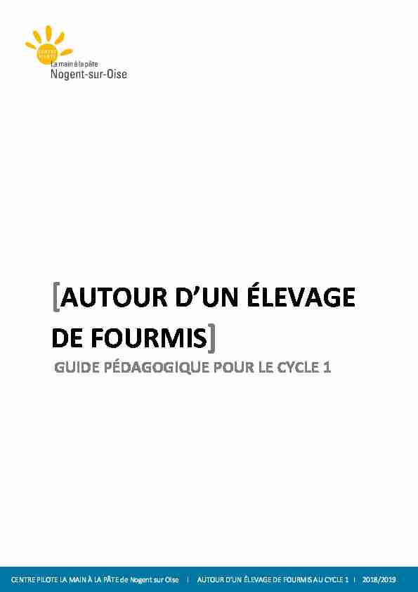 [PDF] AUTOUR DUN ÉLEVAGE DE FOURMIS