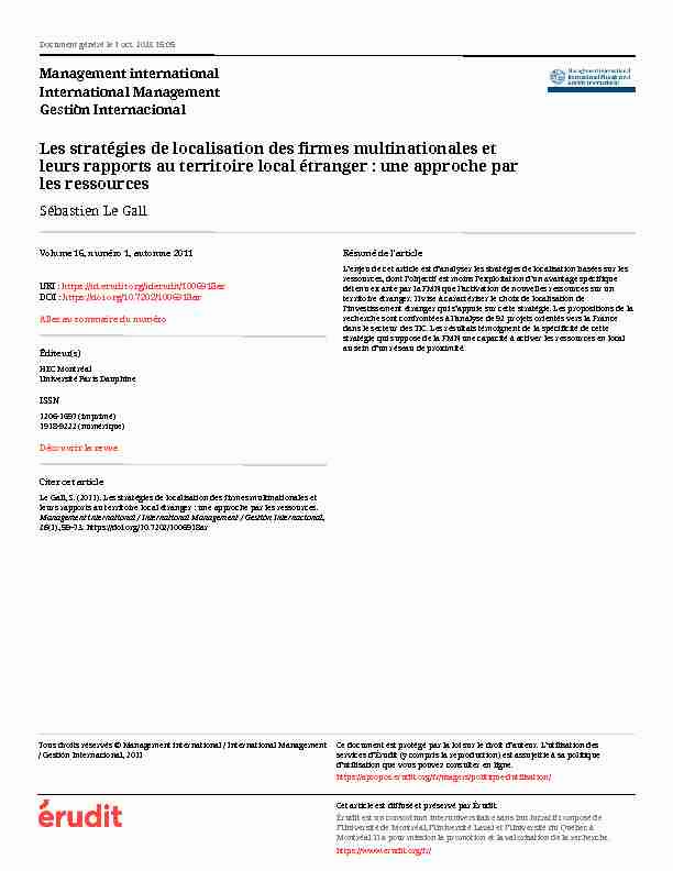 Searches related to stratégies des firmes multinationales PDF