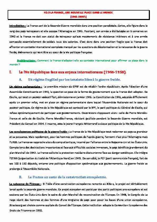 [PDF] H2-3 LA FRANCE NOUVELLE PLACE DANS LE MONDE