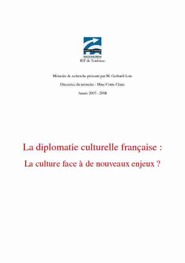 La diplomatie culturelle française :