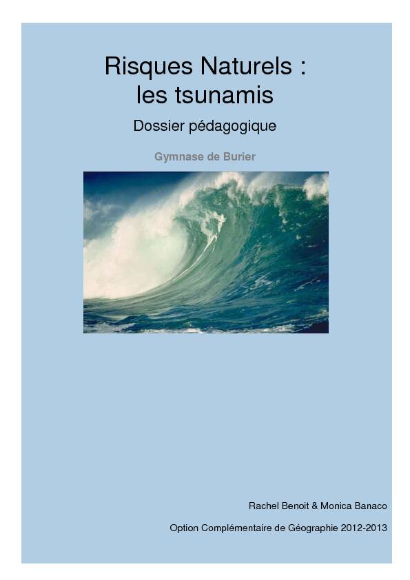 [PDF] les tsunamis - Agis pour ton futur