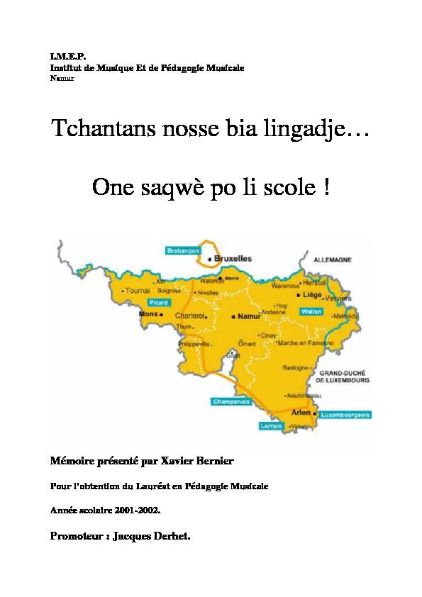 Découvrir les langues régionales de  - Namur Province