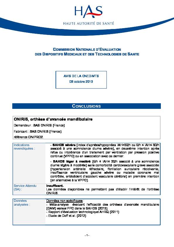 [PDF] ONIRIS orthèse davancée mandibulaire