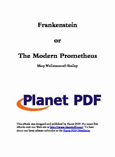 Frankenstein or The Modern Prometheus - Planet Publish