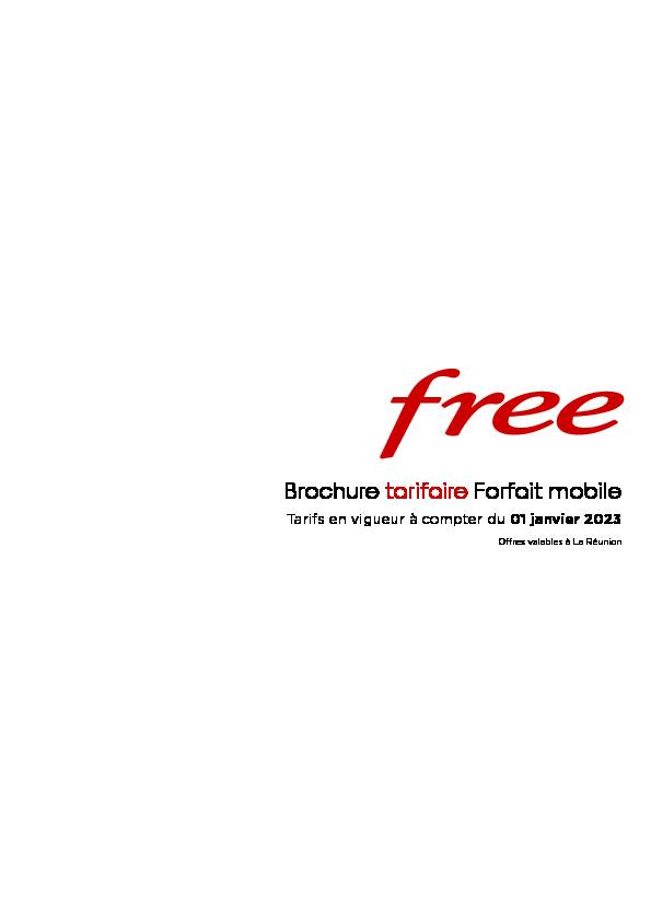 Brochure tarifaire Forfaits mobiles et Forfait Box 4G 