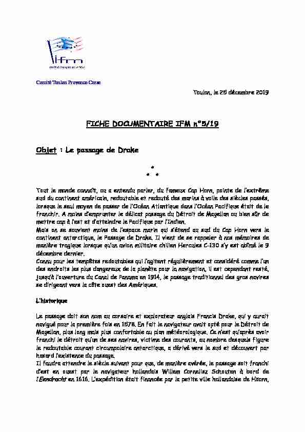 [PDF] Le passage de Drake - Institut Français de la Mer