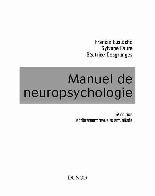 Manuel de neuro psychologie