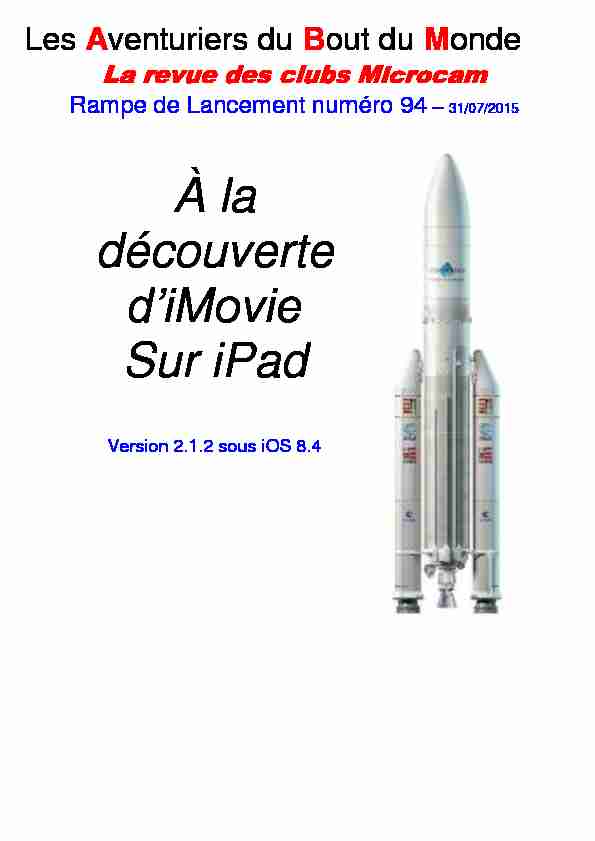 [PDF] À la découverte diMovie Sur iPad - Cornil Yves Roger