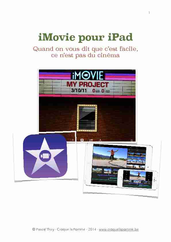 [PDF] iMovie pour iPad - CROQUE LA POMME