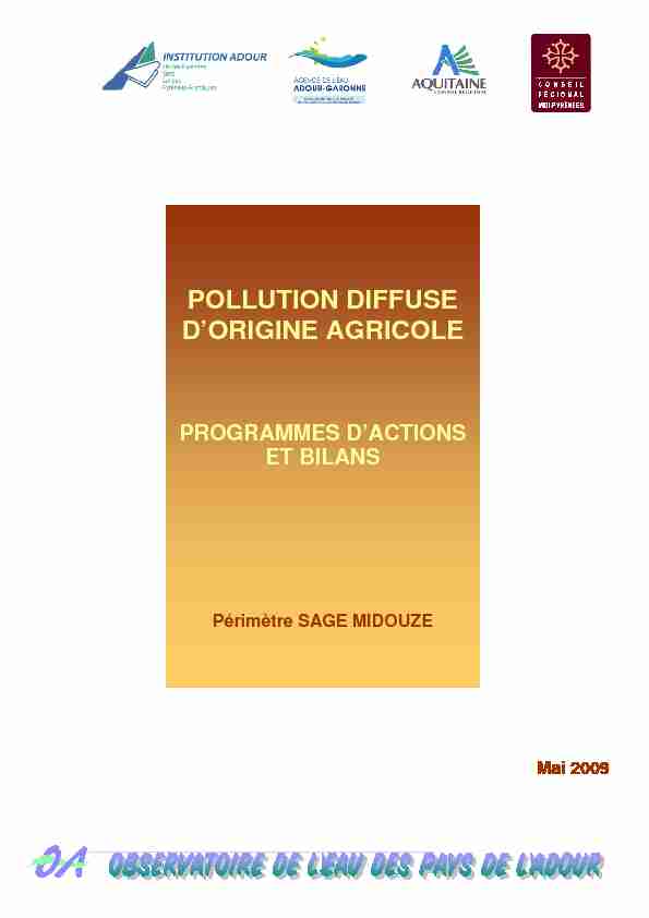 POLLUTION DIFFUSE DORIGINE AGRICOLE