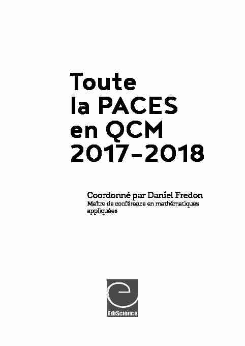 [PDF] Toute la PACES en QCM 2017-2018 - Numilog